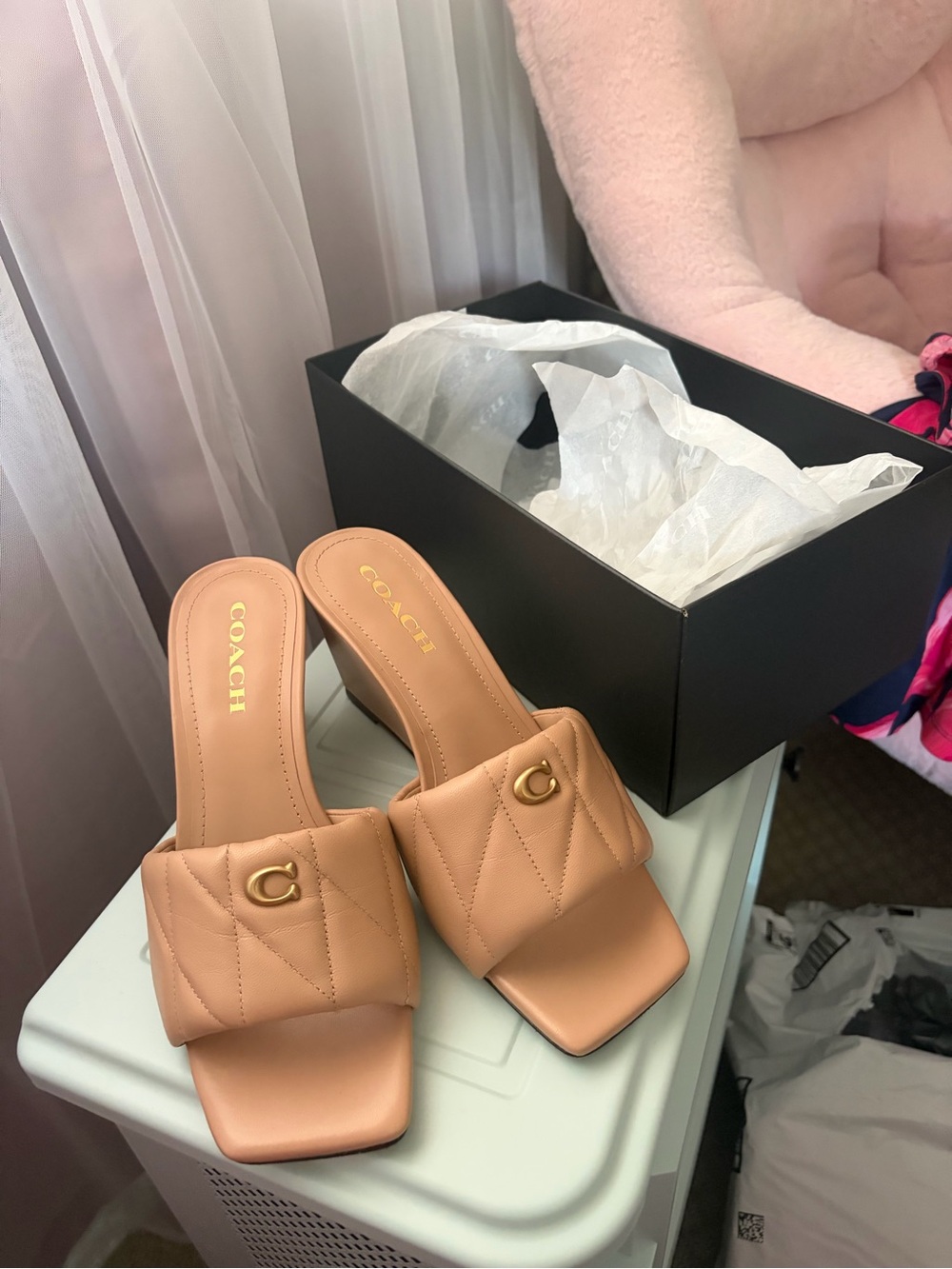 Coach Women's emma Quilted Slide Sandals